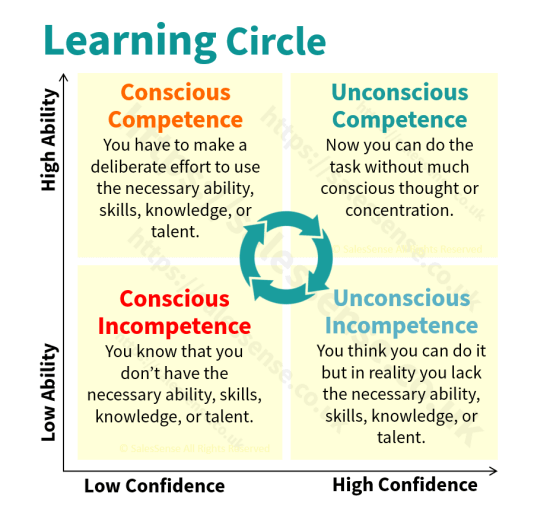 A diagram illustrating the learning circle to support a page about our sales assessment.