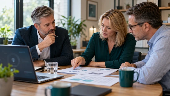 An illustration showing human and AI collaboration in B2B selling to support an article about the commercial return from the use of AI in sales.