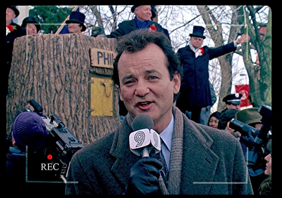A picture of Bill Murray in Groundhog Day to support an article about effective sales development techniques.