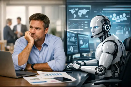 AI and the future of sales jobs illustration showing human and AI collaboration in B2B selling.