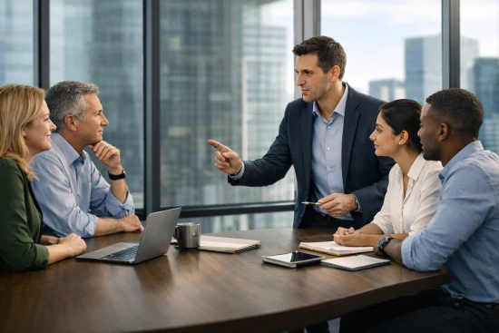 A picture of people learning to sell to support an article titled Learn to Sell and Change the World.