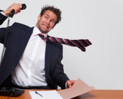 A picture of a salesperson receiving an ear bashing to support an article about sales cold calling techniques.