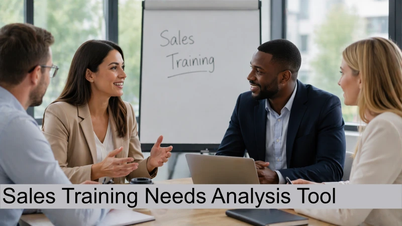 A panel promoting our sales training needs analysis tool.