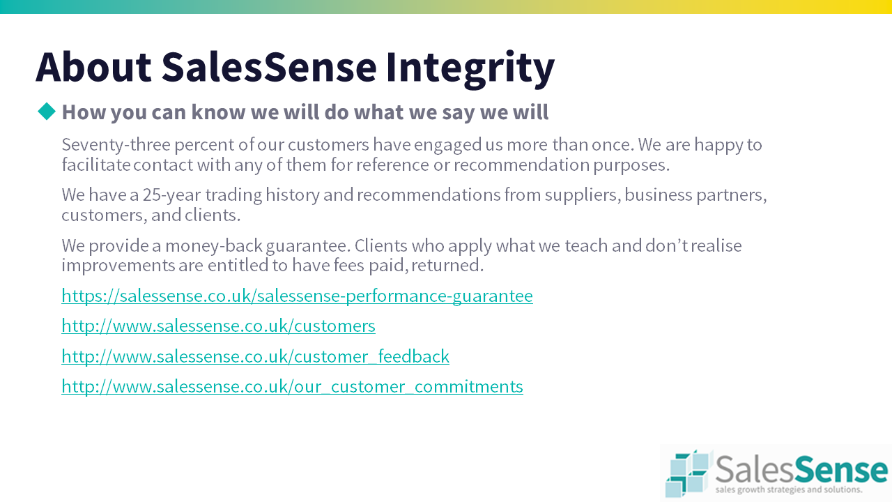 About SalesSense Integrity